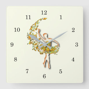 Ballerina Wall Clock - Tänzerin für das Feuer Quadratische Wanduhr