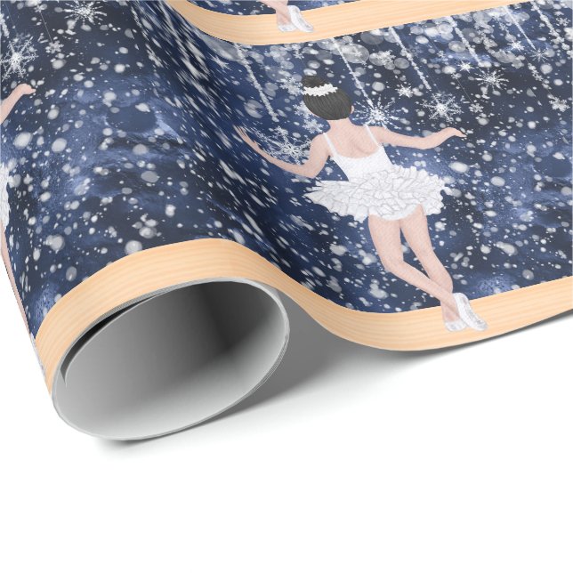 Ballerina Waltz vom Schneeflocken Ballett Winter Geschenkpapier (Rolleneckpunkt)
