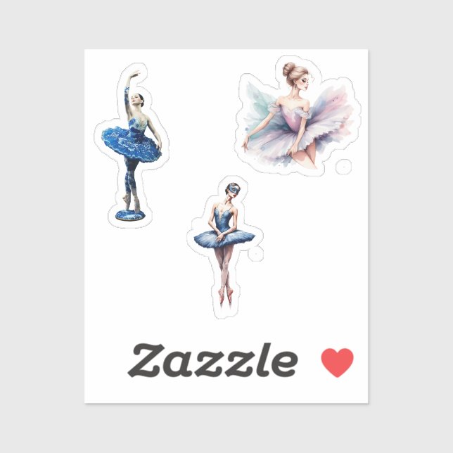 Ballerina Wasserfarbe Aufkleber (Blatt)