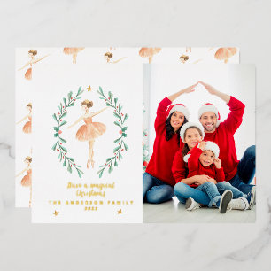 Ballerina Wasserfarbe Botanik 1 Foto  Folien Feiertagskarte