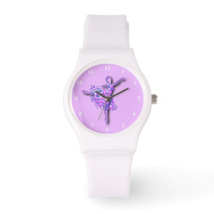 Ballerina Watch Ballet Dancer Girl - Lila Armbanduhr