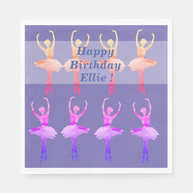 Ballerina Watercolor Art Serviette (Vorderseite)