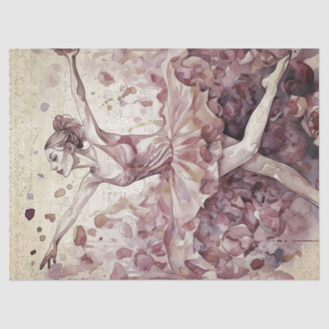 Ballerina Watercolor Decoupage Seidenpapier (Vorderseite)