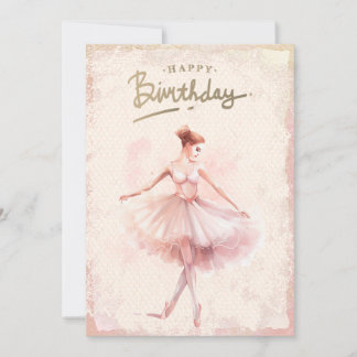 Ballerina Watercolor Happy Birthday Feiertagskarte