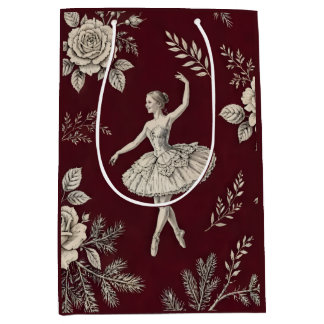 Ballerina Weihnachts-Toile - Burgunderrot Mittlere Geschenktüte