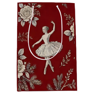 Ballerina Weihnachts-Toile - Klassisches Rot Mittlere Geschenktüte