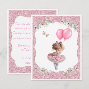 Ballerina wird 3 Geburtstag Digital-Download Einladung