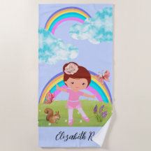 Ballerina Woodland Friends Beach Handtuch