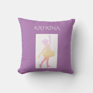 Ballerina-Wurfskissen. Personalisierter Name Kissen
