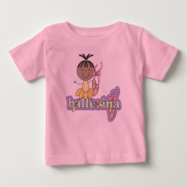 Ballerina - Yellow African American Baby Baby T-shirt (Vorderseite)