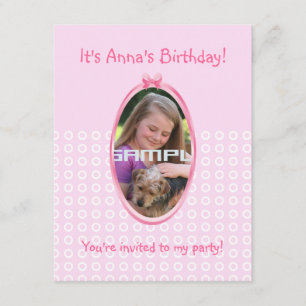 Ballerinamädchen-Geburtstags-Party Einladung