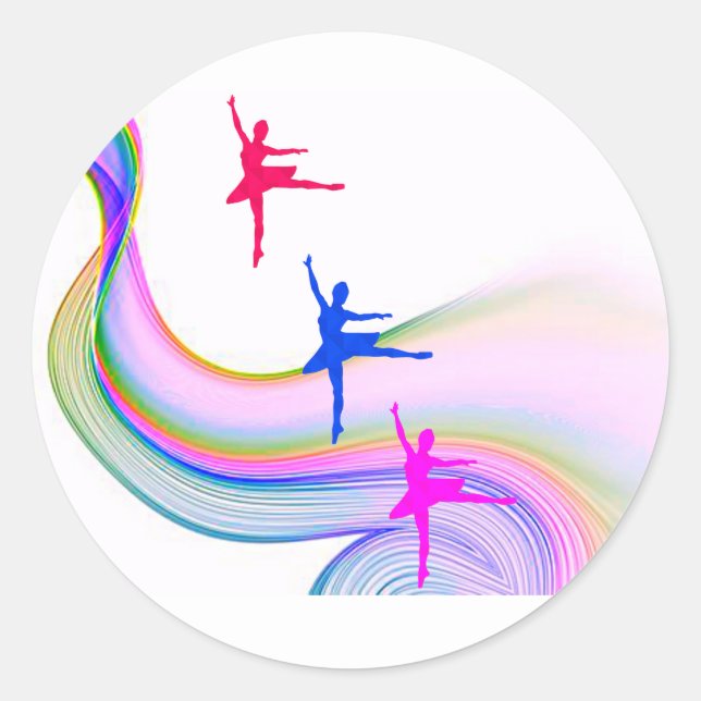 Ballerinas Aufkleber. Runder Aufkleber (Vorderseite)