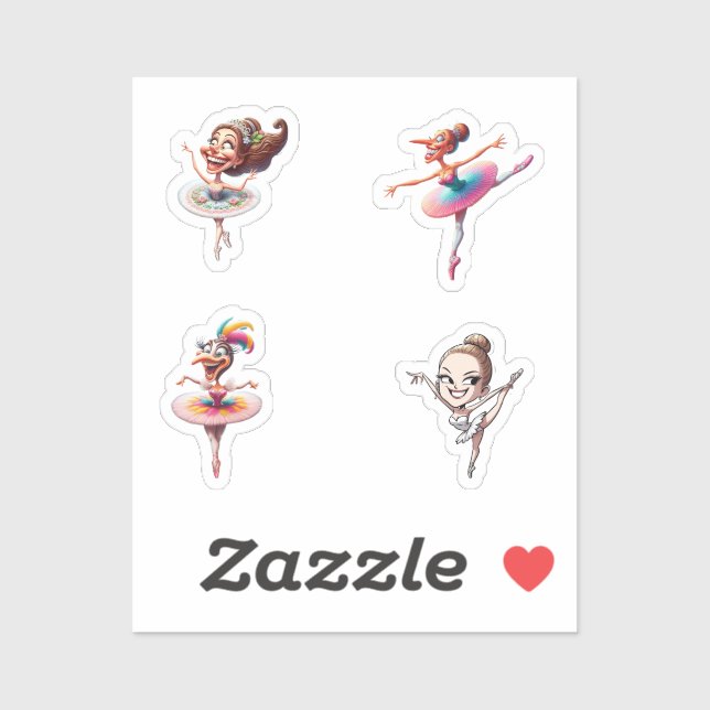 ballerinas crazy aufkleber (Blatt)