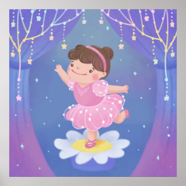 Ballerina's Dream Fantasy Illustration Poster (Vorne)