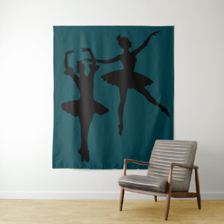 Ballerinas dunkler Hintergrund Wandteppich