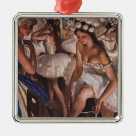 Ballerinas im Dressing Room (von Serebriakova) Ornament Aus Metall