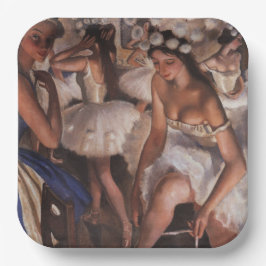 Ballerinas im Dressing Room (von Serebriakova) Pappteller