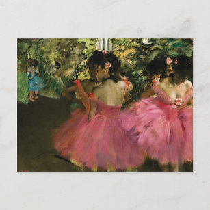 Ballerinas in Rosa von Edgar Degas Postkarte