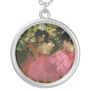 Ballerinas in Rosa von Edgar Degas Versilberte Kette
