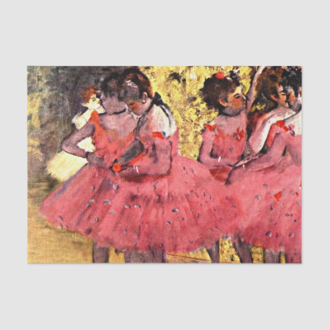 Ballerinas - Rosa Tänzer, Kunst von Degas Seidenpapier (Vorderseite)