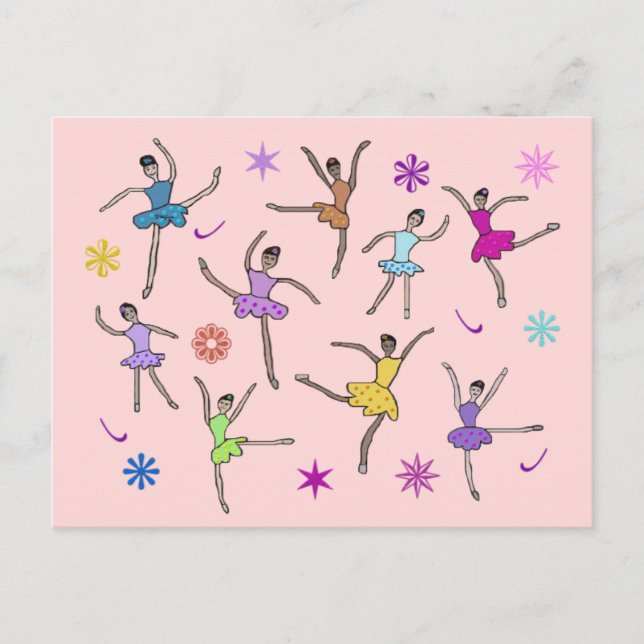 Ballerinas tanzende Postkarten (Vorderseite)