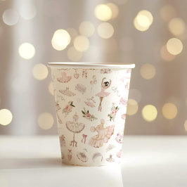 Ballerinas Wasserfarbe Rosa Geburtstagsparty Pappbecher