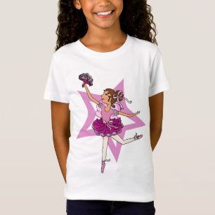 Ballerinastern im Rosa mit Spitze des dunklen T-Shirt