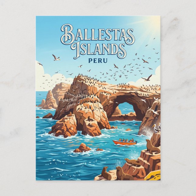 Ballestas-Inseln Peru Postkarte (Vorderseite)