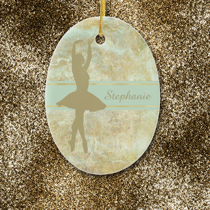 Ballet Abstrakt Gold Personalisiert Weihnachten Keramikornament