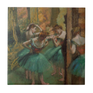 Ballet Artwork Dancers Pink und Green Edgar Degas Fliese