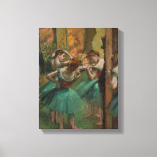 Ballet Artwork Dancers Pink und Green Edgar Degas Leinwanddruck