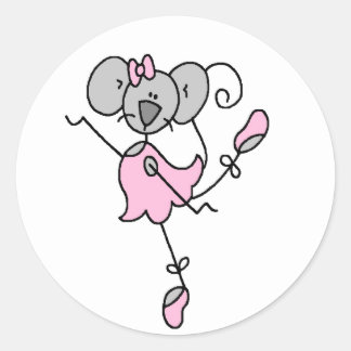 Ballet-Aufkleber für Maus Runder Aufkleber