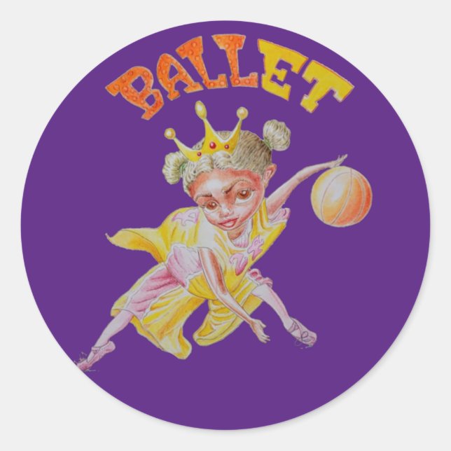 Ballet Basketball Girl Sticker (Vorderseite)