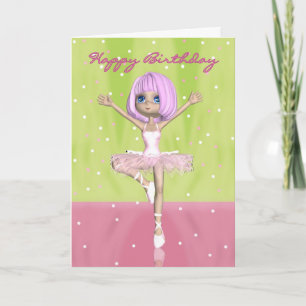 Ballet Birthday Card - Niedlich Ballerina Karte