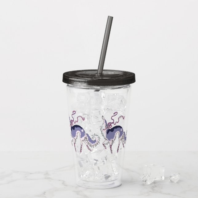 Ballet Borzoi Acrylic Tumbler Grau Acryltrinkbecher (Rückseite Ice)