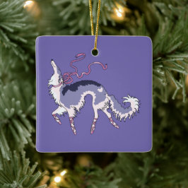 Ballet Borzoi Weihnachtsdekoration Keramikornament