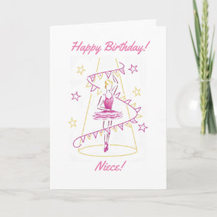 Ballet & Bunting Niece Birthday Card Karte