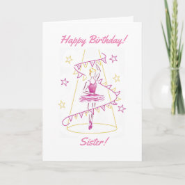 Ballet & Bunting Sister Birthday Card Karte