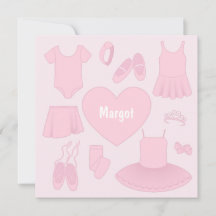 Ballet Clothes Square Card - Hellrosa Hintergrund