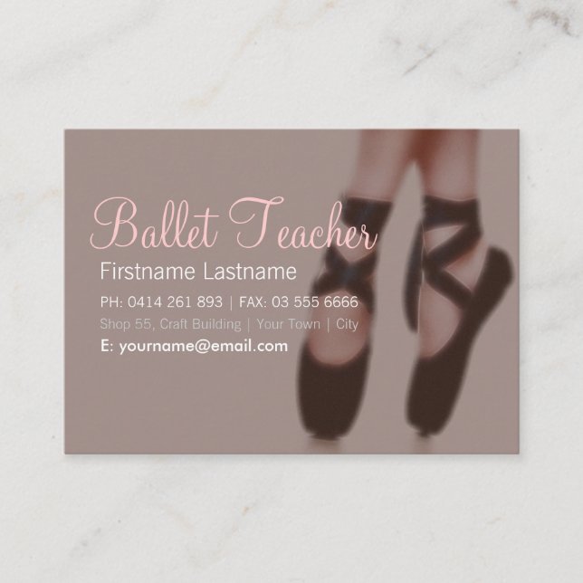 Ballet Dance Big Business Card Visitenkarte (Vorderseite)