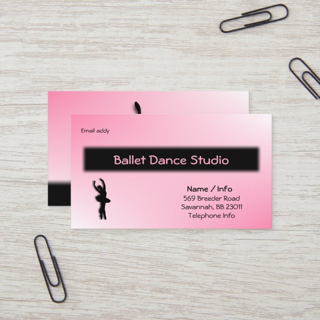 Ballet Dance Business Card / Anpassen Visitenkarte (Vorderseite/Rückseite Beispiel)