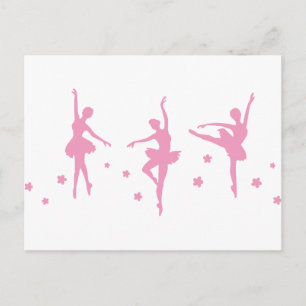 Ballet Dance Girls Pink Women Extravagant Fun Part Postkarte