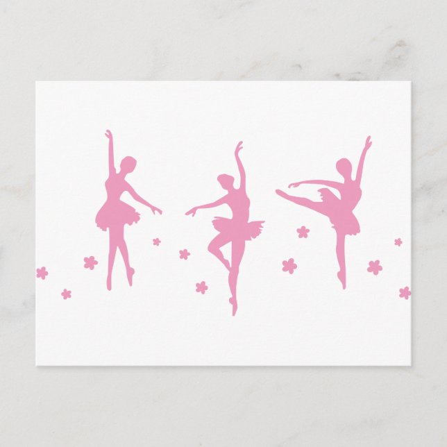 Ballet Dance Girls Pink Women Extravagant Fun Part Postkarte (Vorderseite)