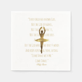Ballet Dance Party Gold Ballerina Quote Typografie Serviette