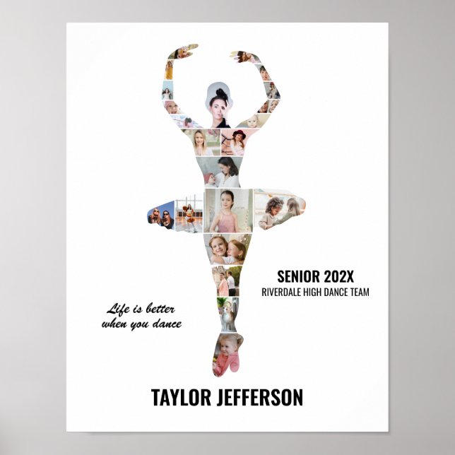 Ballet Dance Photo Collage Custom Ballerina Poster (Vorne)