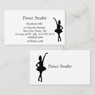 Ballet Dance Studio School Business Card Visitenkarte