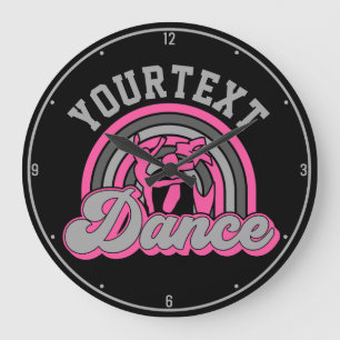 Ballet Dancer ADD TEXT Classic Dance Performer Große Wanduhr