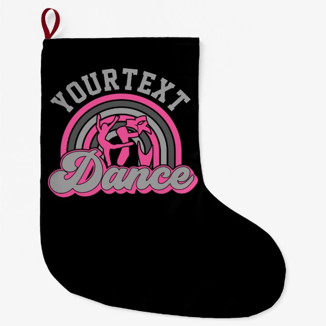 Ballet Dancer ADD TEXT Classic Dance Performer Großer Weihnachtsstrumpf (Vorderseite)