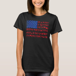 Ballet Dancer American Flag 4. Juli US-Flagge T-Shirt