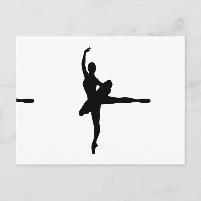 BALLET DANCER Arabesque (Silhouette Ballerina) v2 Postkarte (Vorderseite)